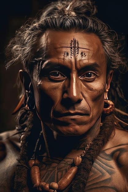 Premium Ai Image Cherokee Warrior Hot Cernunnos In Traditional Attire