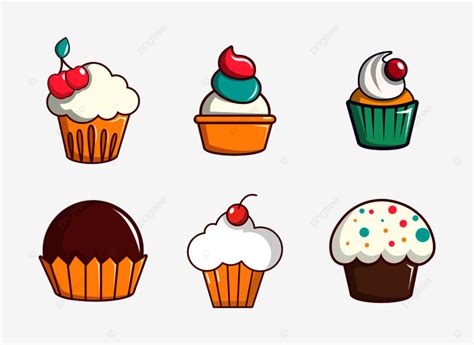 Cartoon Cupcake Vector Hd PNG Images Cupcake Icon Set Cartoon Vector