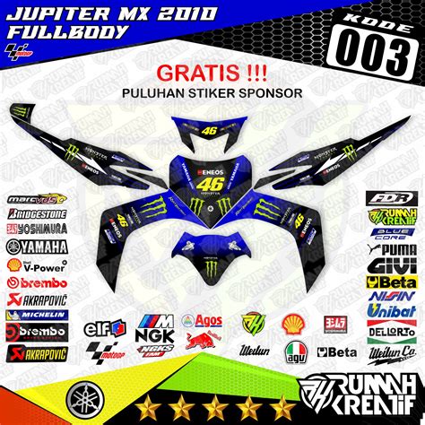 Decal Stiker Jupiter Mx Ke Bawah Fullbody Biru Motogp Lazada