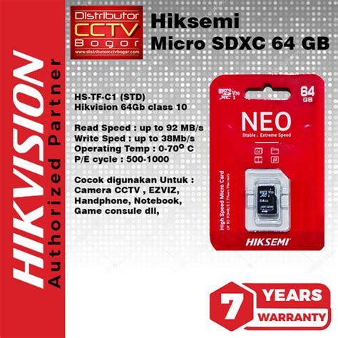 Jual Memory Micro Sd Hikvision Gb Class Original Memory Card