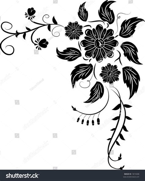 Element Design Corner Flower Vector Illustration Image Vectorielle De