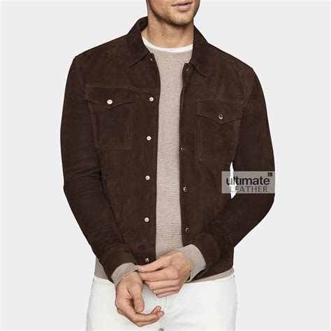 Get Mens Brown Suede Jacket Dark Brown Suede Leather Jacket