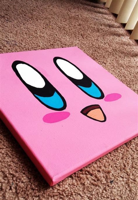 Kirby Minimalist Canvas Painting Simples Peintures Sur Toile