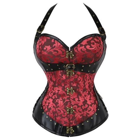 Bustier Femme Bustier Gothique Steampunk En Cuir Pu Avec Lacets Corset