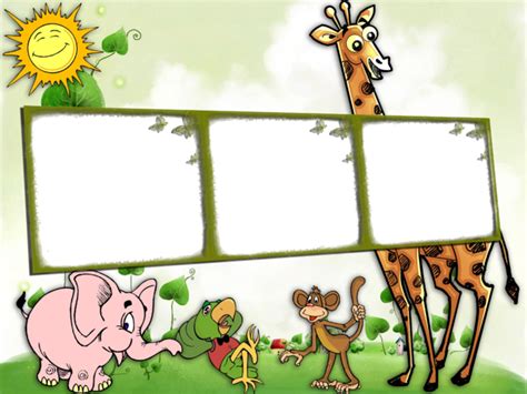 Moldura Safari Infantil Png Cartoon Free Transparent Png Download