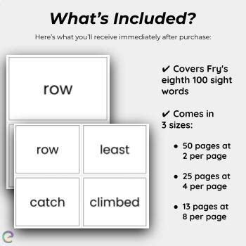 Fry S Eighth Sight Words Flashcards Sizes Included