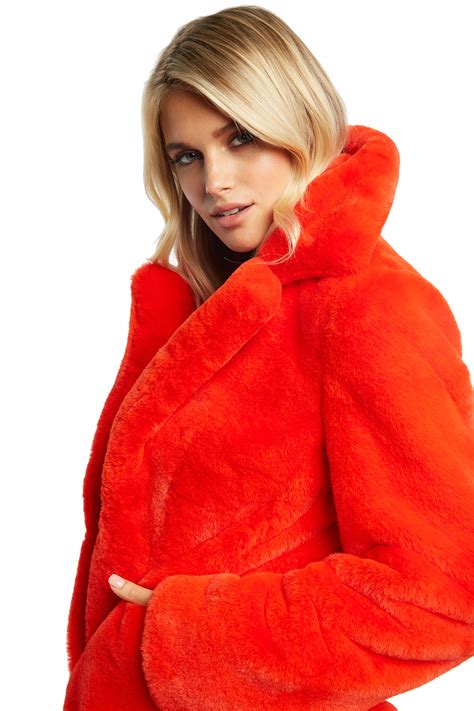 Faux Fur Midi Coat Ladies Clothing And Jackets And Coats Bardot