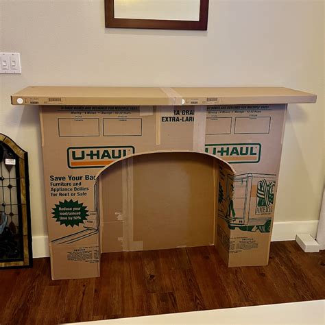 Cardboard10 Copy Cardboard Fireplace Diy Christmas Fireplace Faux