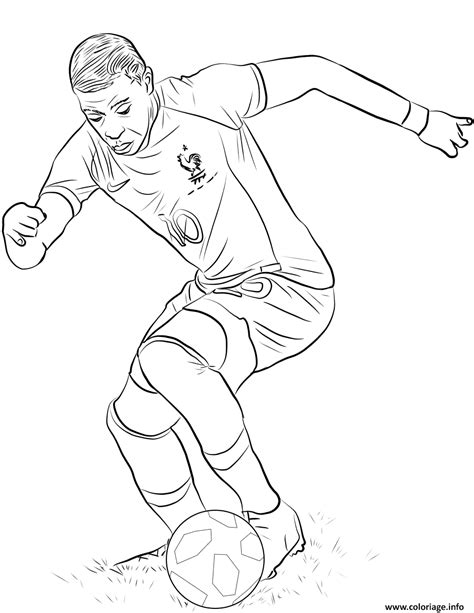 Coloriage Kylian Mbappe Joueur France Coupe Du Monde 2018 Dessin Foot à