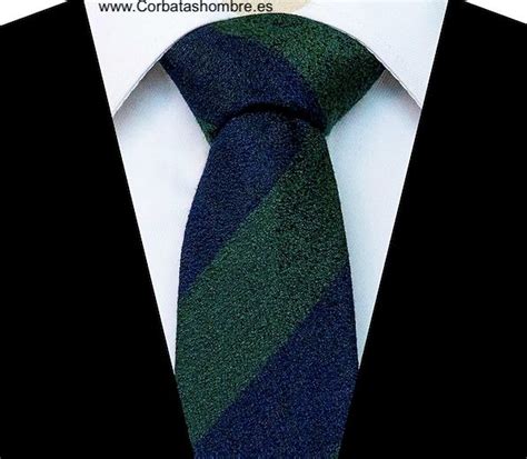 Corbata Rayas Anchas Azul Y Verde Jaspe