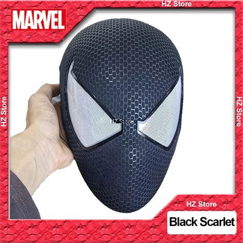 M Scara De Spider Man Escarlata Negra De Marvel Con Concha Y Ojos No