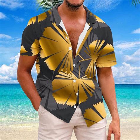 Poteti Summer Shirts For Men Beach Plus Size Hawaiian Tropical Short