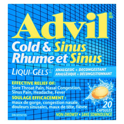 Advil Cold & Sinus Liqui-Gels Analgesic + Decongestant Capsules, 20-Pa – Giant Tiger