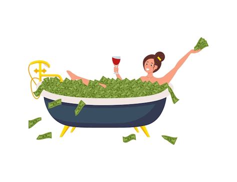 Premium Vector Rich Wonan Flat Cartoon Comic Element With Wealthy
