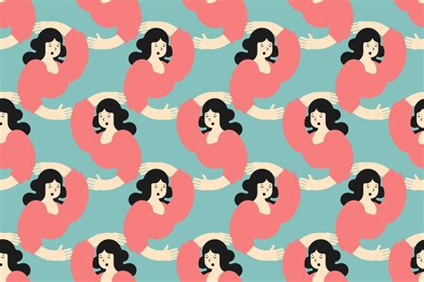 Sleeping Women Seamless Pattern Background Illustration 47190619 Vector