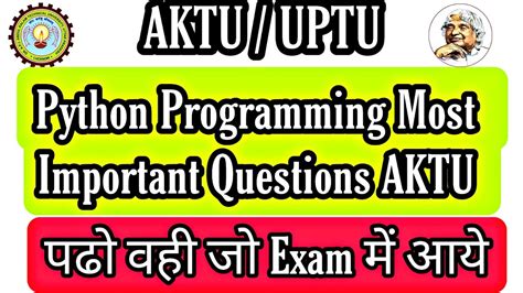 Python Programming Most Important Questions Aktu Python Most