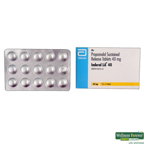 Buy Inderal La 40mg 15 Tablets Online At Best Prices Wellness Forever