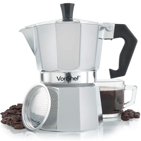 Vonshef Cup Italian Espresso Coffee Maker Stove Top Macchinetta