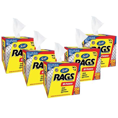 Scott Shop Rags In A Box 350 Sheets Strong And Durable New Fast Ship