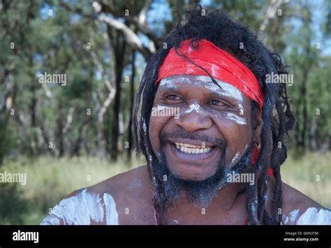 Portrait Australian Aborigine Native Of Alice Springs Photographed Nsw