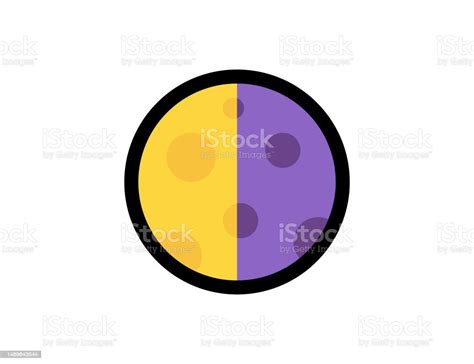 Half Moon Vector Icon On White Background Last Quarter Moon Emoji ...