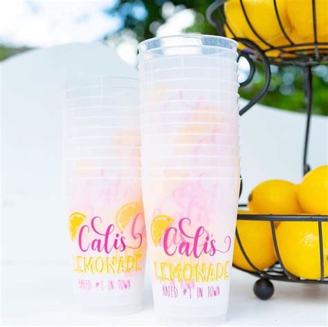 Custom Printed Birthday Party Cups Lemonade Stand Cups Kids Party