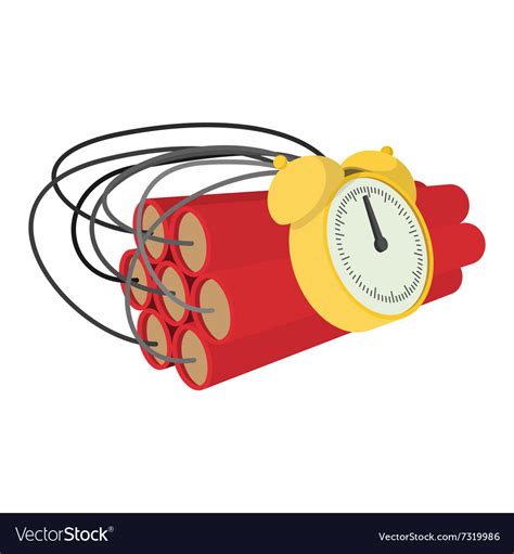 Bomb with clock timer cartoon icon Royalty Free Vector Image