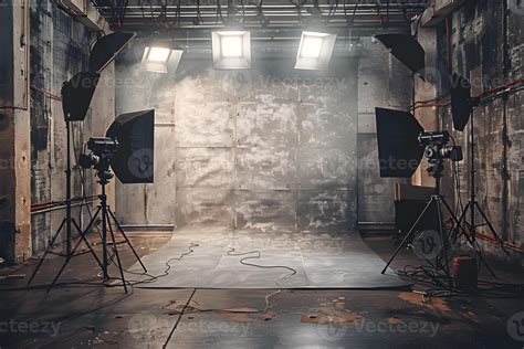 Studio setup with three lights and camera 46276156 Stock Photo at Vecteezy