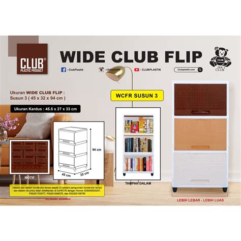 Jual Lemari Plastik Lebar Pintu Geser Lemari Serbaguna Club Wide Flip