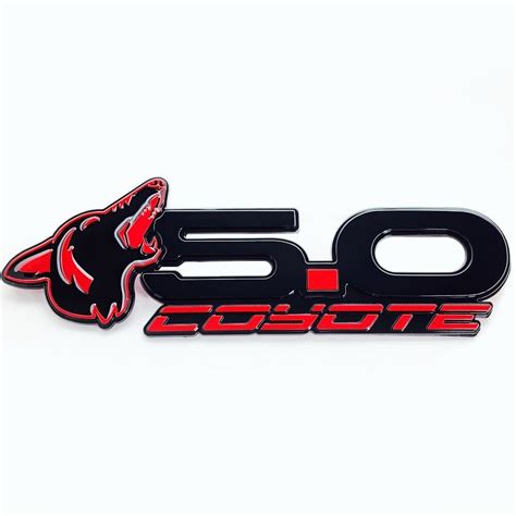 Pc Race Red Howling Coyote Fenders Deck Lid Emblem Set Fits