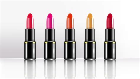 Premium Vector Set Of Realistic Lipsticks Assortment Set With Black Tube