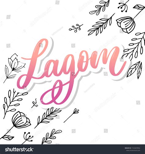 Lagom Meaning Inspirational Handwritten Text Simple Stock Vector ...