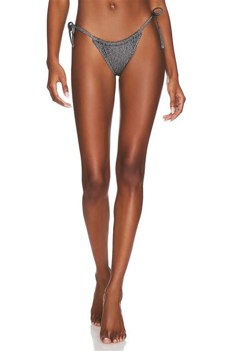 Solid Striped Ryder Bikini Bottom In Blackout REVOLVE