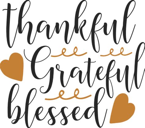 Thankful Grateful Blessed Thanks Giving Day Free Svg File Svg Heart