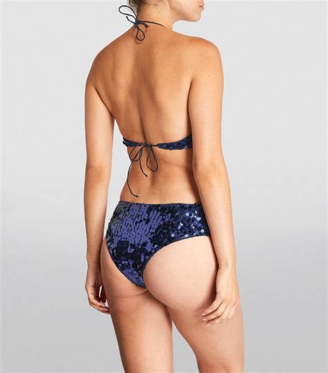 Womens Oséree navy Sequinned Bikini Harrods UK