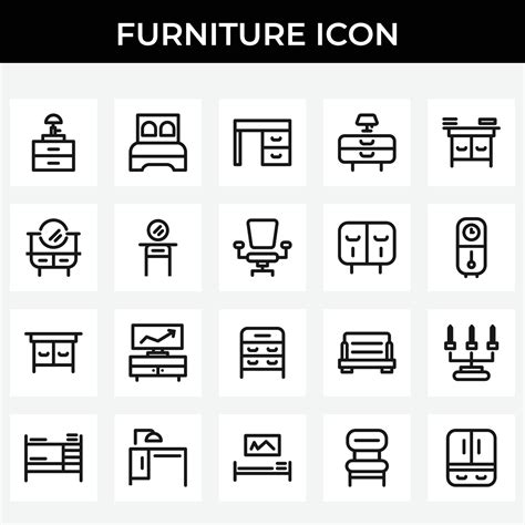 Furniture Icon Set Vector 3574193 Vector Art at Vecteezy