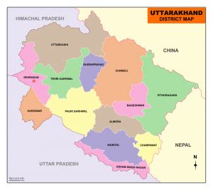 Uttarakhand Map- Download Free Map Of Uttarakhand In Pdf - Infoandopinion