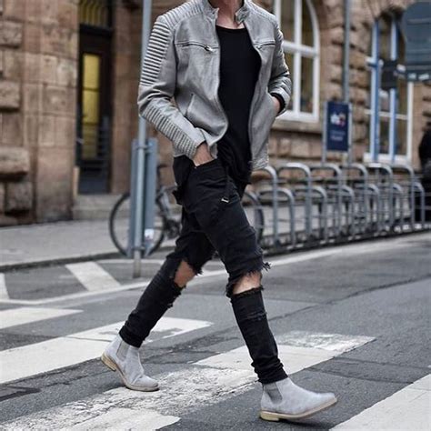 Arriba 46 Imagen Gray Boots Outfit Men Abzlocal Mx