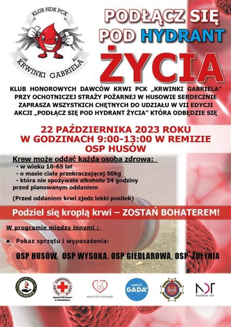 Vii Edycja Akcji Honorowego Krwiodawstwa Pod Cz Si Pod Hydrant Ycia