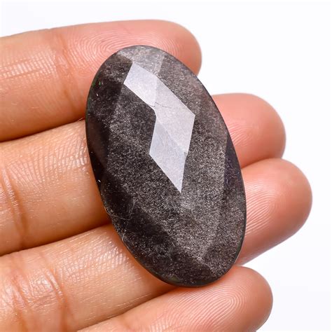 Silver Sheen Obsidian Rose Cut Gemstone Natural Silver Sheen Etsy