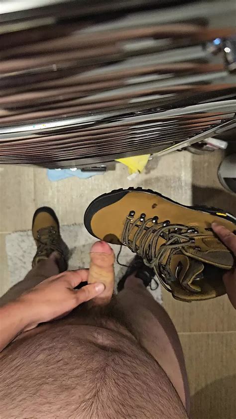Piss And Cum For Leather Work Boots And Leather Hiking Boots Gay Masturbation Masturbation Porn