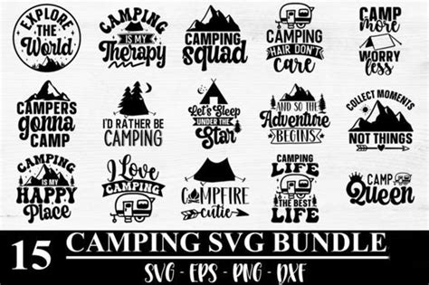 Camping Svg Bundle Camp Svg Tent Svg Outdoors Svg Etsy France