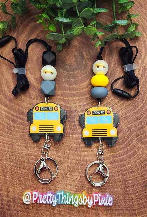 School Bus Lanyard, Teacher Lanyard, Retractable Badge Reel Lanyards ...