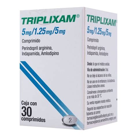 Triplixam 5 Mg 125 Mg 5 Mg 30 Comprimidos Farmacia Coyoacán