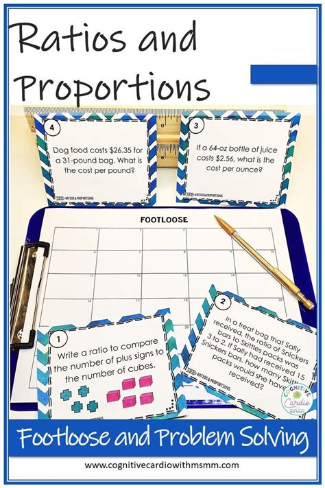 Ratios And Proportions Task Cards Footloose Activity And Problem Solving Ratios And