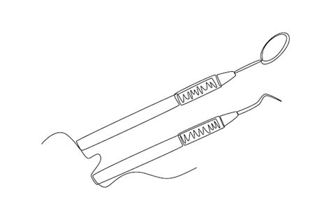 Premium Vector Continuous One Line Drawing Dental Tools Dental Health