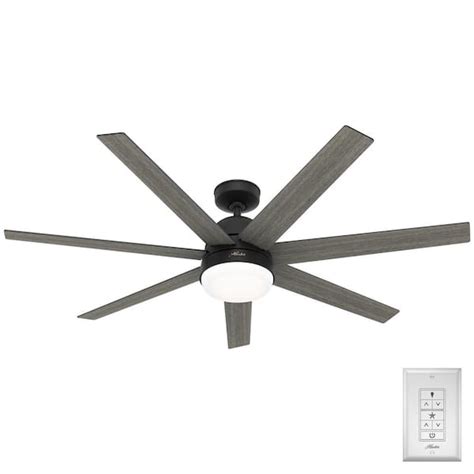 Hunter Phenomenon 60 In Indoor Matte Black Smart Ceiling Fan With Remote And Light Kit 51376