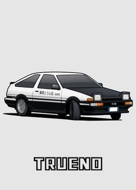 Toyota AE86 Trueno Poster Picture Metal Print Paint By