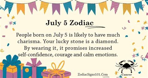 July 5 Zodiac Is Cancer Birthdays And Horoscope Zodiacsigns101