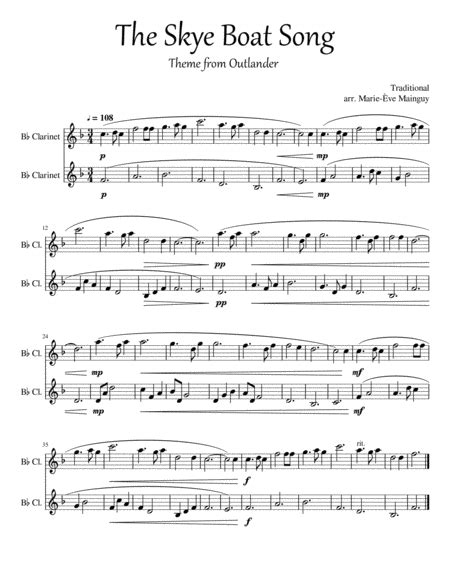 The Skye Boat Song Arr Marie Ve Mainguy By Traditional Sheet Music